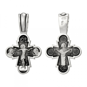 Крест (образ Покрова) из серебра литье частичное чернение