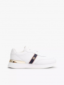 Webbed Logo Leather Sneaker