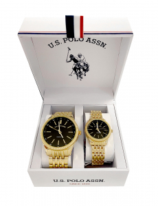 HIS AND HERS GOLD LINK WATCH SET