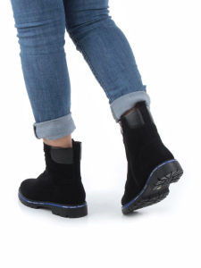 04- A8E1526-21B1100M BLACK Ботинки зимние женские (натуральная замша, натуральный мех)