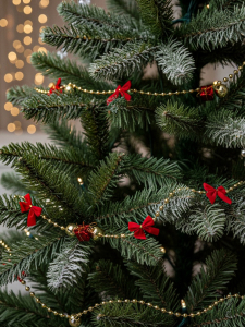 Бусы на ёлку «Банты, колокольчики, подарки», 90 см, красно - золотистые