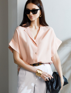 Блузка с коротким рукавом из вискозы с лиоцеллом