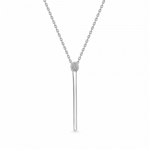 Колье родированное фианит серебро 925*