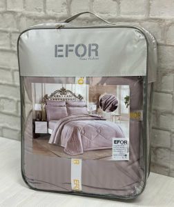 КПБ EFOR SATIN LEYLAK с одеялом сиреневый евро