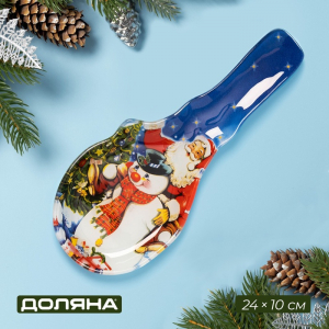 Подставка под ложку Доляна «Волшебство», 24?10 см, стекло, разноцветная