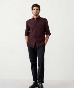 Slim-Fit Lightweight Flannel Shirt