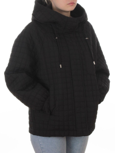 8039 BLACK Куртка стеганная демисезонная женская (100 гр. холлофайбер)