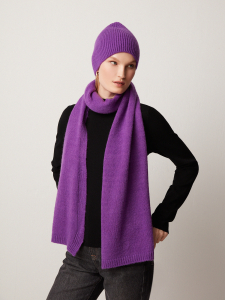 Комплект шапка-шарф фиолетовые