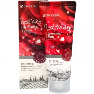 3 W CLINIC Пенка очищающая  Foam Cleansing [Rose Water] 100 мл