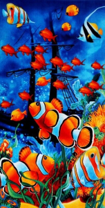 Пляжное полотенце велюр-махра 