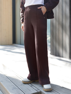 Брюки теплые прямые из футера трехнитики c начесом