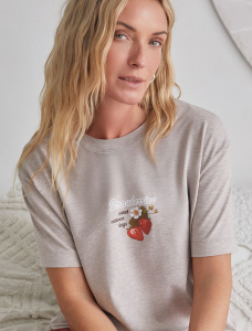 Футболка с принтом свободная эластичная из премиального хлопка