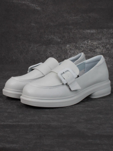 03-PDJ71-3 LT. GRAY Лоферы женские (натуральная кожа)