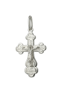 крест из серебра штампованный белый