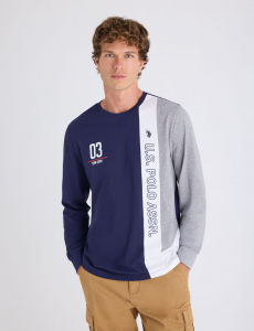 COLORBLOCK VERTICAL WORDMARK LONG SLEEVE T-SHIRT