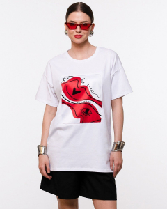 Футболка оверсайз с шёлковой вставкой FKD006