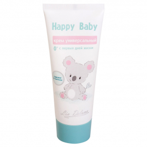 Крем универсальный для детей Happy Baby увлажнение успокаивающий эффект  экстракты чистотела, алоэ-вера,миндальное масло Liv Delano