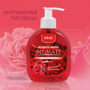 Мыло для интимной гигиены с экстрактом Пиона и Розы AIME Деликатный Уход , 300 мл.