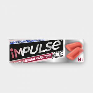 «Impulse ICE», жевательная резинка со вкусом вишни и ментола, 14 г (упаковка 30 шт)