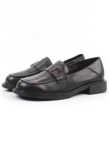 03-DEB58-1 BLACK Лоферы женские (натуральная кожа)