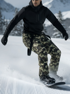 Полукомбинезон утепленный мужской зимний горнолыжный коричневого цвета 2405K