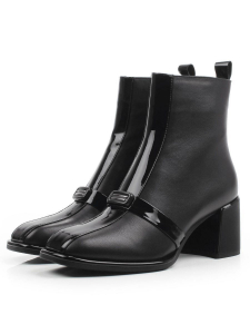 01-FK1135-2 BLACK Ботинки демисезонные женские (натуральная кожа, байка)