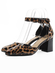 06-A71A-82PC BLACK/LEOPARD Туфли женские (натуральная кожа)