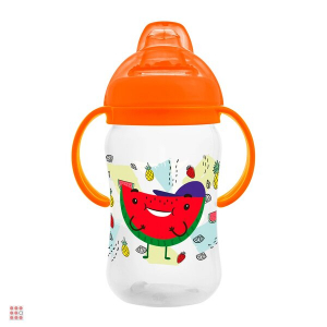 Поильник с силиконовым носиком и ручками 270мл, «Фрукты»