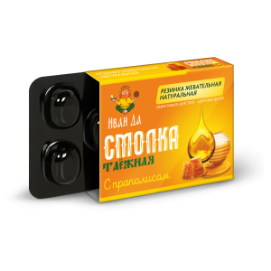 Резинка жевательная натуральная “Смолка таёжная с прополисом”, 5*0,8г