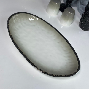 122-130 Овальное блюдо 35,5х20х4см TORONTO GREY в под.уп.(х12)Фарфор