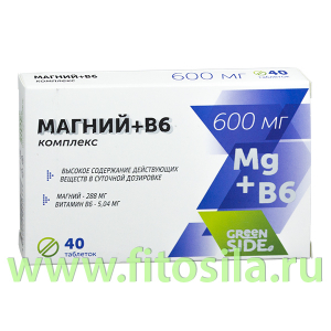 Комплекс МАГНИЙ + В6 - БАД, № 40 табл. х 600 мг, 