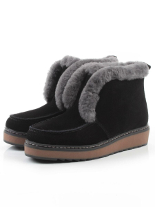 04-5603-1 BLACK Ботинки зимние женские (натуральная кожа, 100% шерсть)