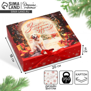 Коробка подарочная новогодняя складная двухсторонняя «Зима подарит чудеса», 20?18?5 см