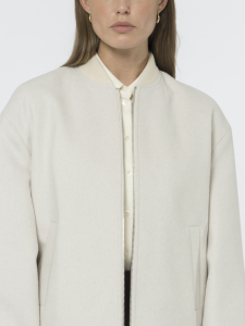 Бомбер из пальтовой шерстяной ткани