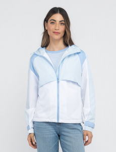 COLOR BLOCK HOODED WINDBREAKER