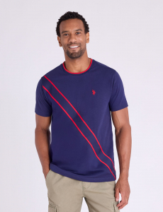 DIAGONAL TRICOT TAPE SASH JERSEY T-SHIRT