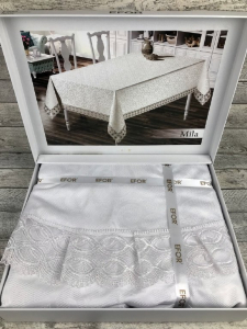 Скатерть EFOR MILA 160*Q круглая белый