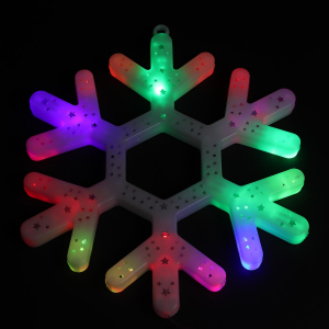 Снежинка акриловая светящаяся на окно 30 см цветная