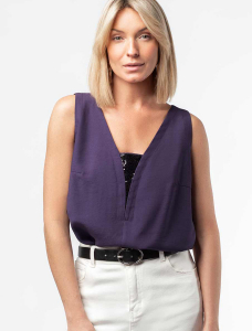 Топ с вставкой из пайеток из вискозы с лайоселлом