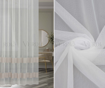 Тюль бамбук в полоску 1087