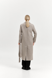 Пальто женское демисезонное 26102 (бежевый/диагональ)