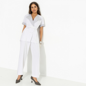 Брючный костюм с карманами, Прогулки по Монмартру (grey, 2 в 1, с поясом)