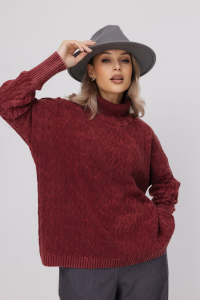 Джемпер из льна 4-269V вишня