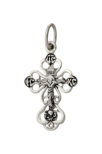 Крест из серебра литье частичное чернение