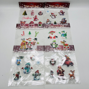 Наклейки новогодние для окон 12х65 см 12 шт в уп (арт. Z6188-8)