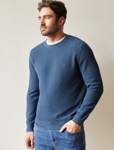 Джемпер фактурной вязки из хлопка с нейлоном