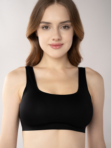 Бесшовный бюстгальтер-топ черный (Арт. 2114WXY)