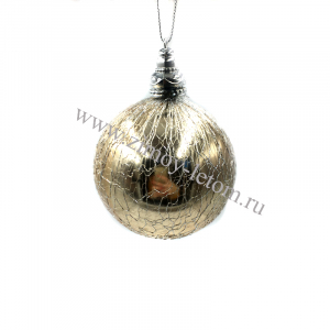 Набор ёлочных шаров 8 см 3 шт. шампанское