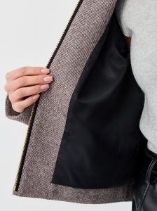 Пальто женское демисезонное 28000 (коричневый/ёлочка)