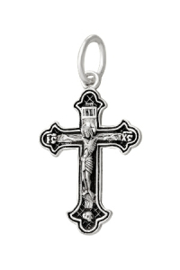 Крест из серебра литье частичное чернение
